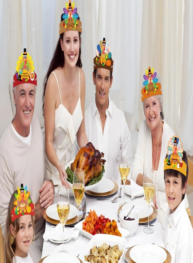 80UncleKimby 36Pcs Thanksgiving Turkey Hat Craft Kit for Kids - DIY Fall Paper Headbands Crowns Arts Decoration for Classroom Activities Party Supplies - Style 3 - Image 2